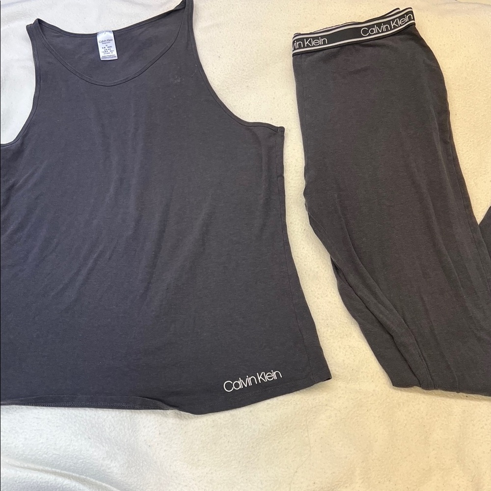 Calvin Klein Black Sleeveless Top and Pants Pajama Set